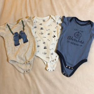 Short Sleeve Baby Onesies - 3pk